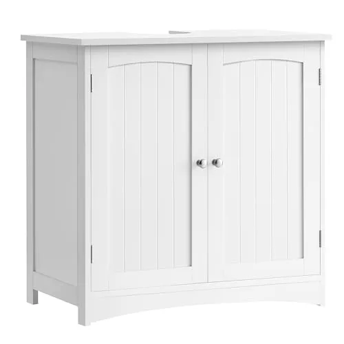 VASAGLE Waschbeckenunterschrank, 40 x 70 x 70 cm, 2 Türen, höhenverstellbare Ablage, weiß