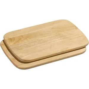 Zassenhaus Schneidebrett aus Gummibaumholz, 28 x 20 x 1 cm, hellbraun, Set, 2 Stück