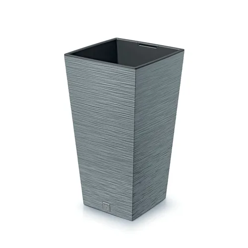 FURU Square Blumentopf 60 L - Grau, moderner Pflanzkübel - Eleganter Blumentopf aus robustem Kunststoff, wetterfest und ideal für Innen- und Außenbereiche. Mit einzigartiger Textur und 60 L Fassungsvermögen, perfekt für mittlere bis große Pflanzen.
