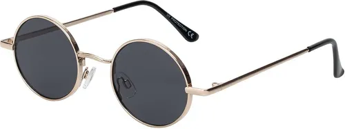 Herren Sonnenbrille Rund Form Designer 80er Modern Urlaub Sommer Strand 30558 Schwarz/Gold