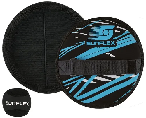 Sunflex Schlägerset Sure Catch Action Pro (2 Klett-Handschuhe, 1 Ball) schwarz/blau