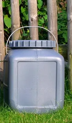 BasicNature Weithalstonne, eckig, grau, 25L