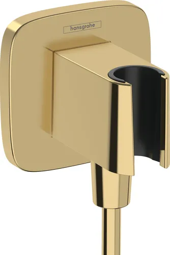 hansgrohe Wandanschluss mit Duschkopfhalterung FixFit Q - Polished Gold Optic - Badewannen- & Duschsysteme mit edler polierter Goldoptik und Rückflussverhinderer für eine sichere und stilvolle Dusche.