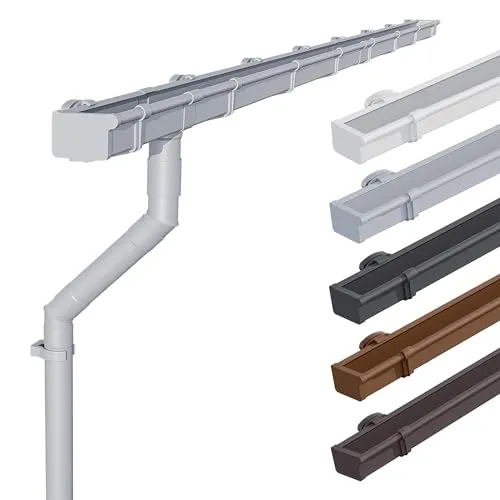 Inefa Dachrinnen Set PVC 2x 3m NW 68 Kastenrinne Grau von INEFA