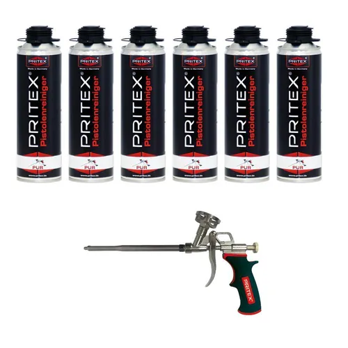 Bauschaumpistole inkl. 6 x Pistolenreiniger 500 ml