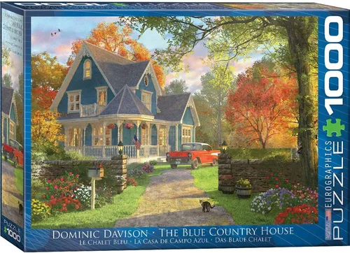 Puzzle 1000 Teile Puzzle - Puzzle - Das romantische blaue Landhaus von Domini, Puzzleteile