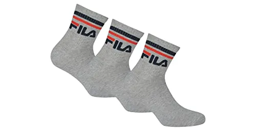 FILA Unisex F9398 Socken Uni Socken, 3 Paar, grau, 39-42