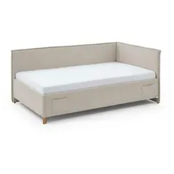 Meise Möbel Fun Polsterliege mit Rückenteil und Bettkasten - Braun - Betten: Komfortable Polsterliege mit Rückenteil und praktischem Bettkasten für optimalen Stauraum und stilvolle Eichenholzoptik.