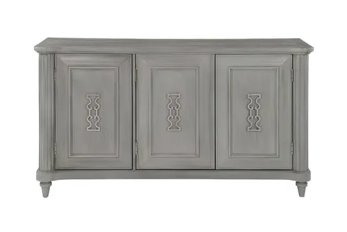 Moderne Holzkommode in Grau - 3 Schubladen & 3 Türen - Elegante Anrichte für Wohnzimmer, Schlafzimmer oder Gästezimmer. Mit 3 Schubladen und 3 Türen bietet sie praktischen Stauraum und setzt stilvolle Akzente in Ihrem Zuhause.