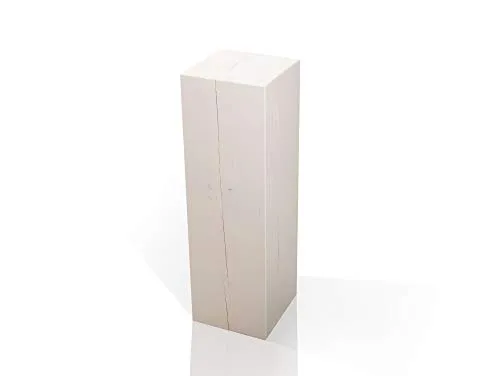 moebel-eins Blumensäule Fichte massiv Dekosäule Holzsäule Säule Landhaus Design, Weiss, 25x25 cm, 100 cm