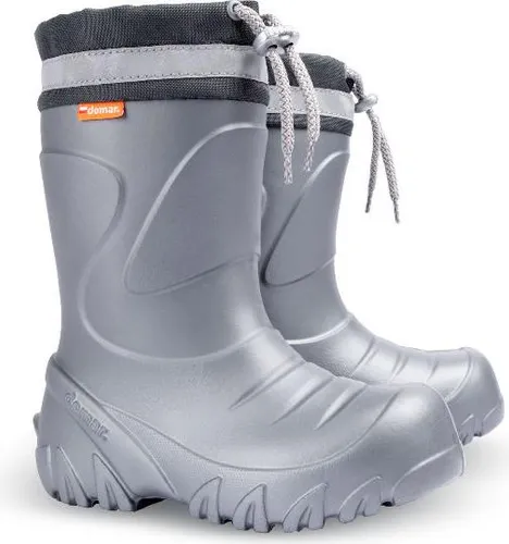 DEMAR Kinder Gummistiefel Winterstiefel Regenstiefel Kinderstiefel Gefüttert Titan Grau 30/31