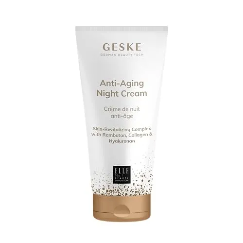 GESKE | Anti-Aging Night Creme | Feuchtigkeitscreme mit Hyaluron | Antifaltencreme | Feuchtigkeitsspendende Hautcreme | Vegane Formel ohne Tierversuche | Ergänzt GESKE SmartAppGuided™ Devices