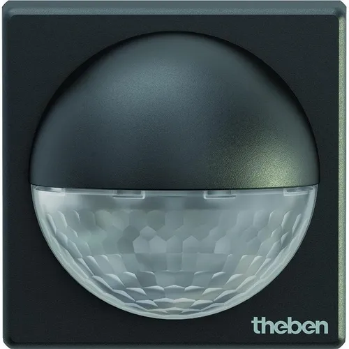 Theben Bewegungsmelder theLuxa R180 BK PIR, 180°, 12 m - Bewegungsmelder für Innen und Außen mit 180° Erfassungswinkel, IP55 Schutz und einfacher Einhand-Steckmontage - ideal für Sicherheit und Komfort.