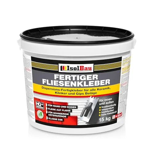 Fliesenkleber Innen und Außen 15kg - Flexmörtel Weiß für alle Fliesenarten - Kleber & Leime, frostbeständig und wasserfest, ideal für Innen- und Außenanwendungen mit hoher Elastizität und langer offenen Zeit.