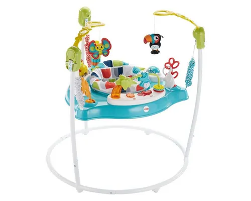 Mattel® Babyschaukel GWD42 - Fisher-Price Tierfreunde Jumperoo - Babyschaukel mit interaktivem Spielzeug, fördert die motorischen Fähigkeiten und sorgt für stundenlangen Spaß ab Geburt.