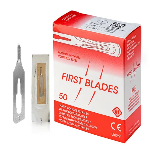 May Fußraspel 50 Stück Hohlmeißelklingen einzeln steril verpackt - Praktische und hygienische Fußraspel für die professionelle Nagelpflege. Die rostfreien Klingen sorgen für präzise Ergebnisse und sind ideal für die Entfernung von Hornhaut.