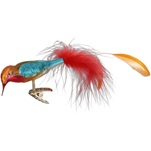 Bea 9cm Vogel Inge-Glas Weihnachtsbaumschmuck - Handgefertigter Glasschmuck - Schöner, handgefertigter Weihnachtsbaumschmuck in Form eines Vogels. Ideal für ganzjährige Dekoration. Hochwertiges Glas aus Deutschland, das jedem Raum einen besonderen Glanz verleiht.
