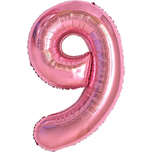 Geburtstag zahlen luftballon 9 jahre | Folienballon 9 XXL Rosa-Riesen Folienballon in 40