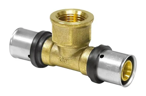 Environ Solarmodul-Halterung Pipetec Pressfitting Mehrschichtverbundrohr TH U T-Stück IG - 20 x 2 -