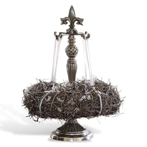 Loberon Kranzständer Edmond - kunstvoll verzierter Adventskranzständer aus Aluminium, edler Glanz für stilvolle Weihnachtsdekoration