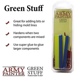 The Army Painter Green Stuff 2-er Set - 20 cm elastische Epoxid Spachtelmasse, ideal zum Modellieren und Detailverzierung von Miniaturen