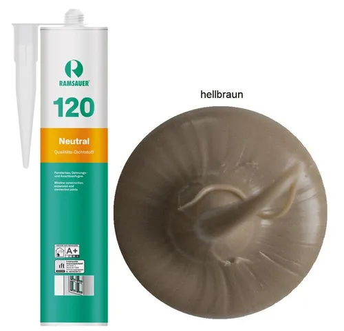 Ramsauer Dichtstoff Ramsauer 120 Neutral Silikon Dichtstoff 310ml Kartusche, gebrauchsfertig, UV- und witterungsbeständig, anstrichverträglich