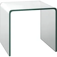 Costway Beistelltisch aus Glas, 45x41 cm - Moderner Couchtisch aus klarem gehärtetem Glas, belastbar bis 30 kg, ideal für Snacks, Bücher oder Laptops. Kein Montageaufwand, leicht zu reinigen und perfekt für jedes Wohnzimmer.