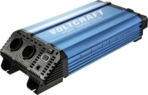 VOLTCRAFT Wechselrichter PSW 2000-12-G 2000 W 12 V/DC - 230 V/AC - Generatoren, leistungsstarker 2000 W Wechselrichter mit reinem Sinus, ideal für mobile Anwendungen und Notstromversorgung.