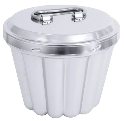 Contacto Puddingform 14 cm - Edelstahl Puddingform, ohne Innenrohr, hochglänzend poliert, mit Deckel, schwere Qualität für perfekte Puddings.