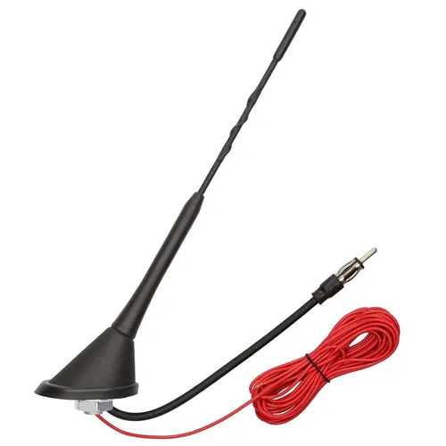 Auto Radio Kurz Stab Dach Antenne 24cm Fuß 5m Kabel 16V Verstärker Universal