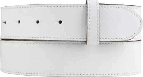 BELTINGER Weicher Wechselgürtel aus Nappaleder mit Steppnaht ohne Schnalle 4 cm | Modischer Druckknopf-Gürtel mit 40mm Damen Herren | Weiß 110cm