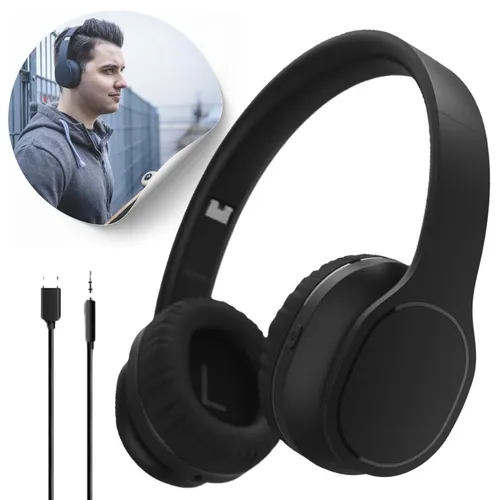 Hama Stereo-Kopfhörer Touch Schwarz - Bluetooth On-Ear Kopfhörer mit abnehmbarer 3,5-mm-Buchse und Touch-Steuerung für einfachen Musikgenuss und Lautstärkeregelung.