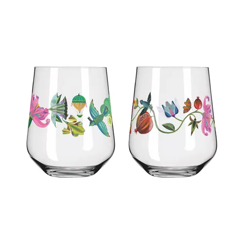 RITZENHOFF Longdrink-Glas-Set BOTANIC LIGHTS 710 ml - Set aus 2 eleganten Longdrinkgläsern mit 710 ml Kapazität, perfekt für festliche Anlässe. Inklusive stilvoller Präsentschachtel, ideal als Geschenk!