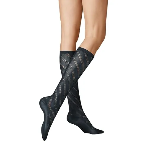 KUNERT Damen Kniestrümpfe Diagonal Crochet Fashion von Kunert