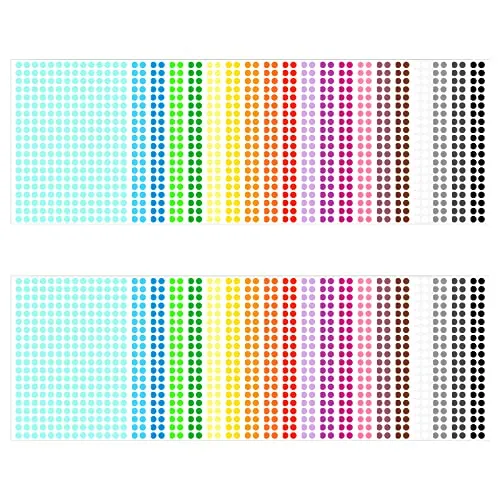 8mm Klebepunkte 11200 Stück Bunte Markierungspunkte 40 Blätter Runde Punktaufkleber Kleine Dot Aufkleber Selbstklebende Ettiketten Markierungspunkte für kalender Planer Basteln Papier (20 Farben)
