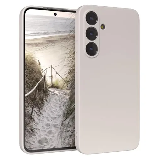EAZY CASE - Silikonhülle für Galaxy S25 FE Hülle Silikon Case Grau weich stoßfeste Handyhülle Schutzhülle mit Kameraschutz Dünn Premium Schutz Cover TPU Phone Bumper in Polarstern Matt