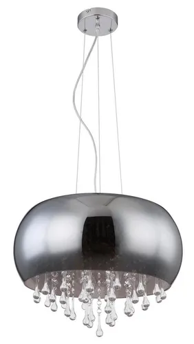 LUXUS HÄNGELEUCHTE ESSZIMMER GLAS PENDELLEUCHTE 5 FLAMMIG - Moderne Hängeleuchte für Esszimmer und Wohnzimmer, 5-flammig mit stilvoller Kristalldeko, verchromt und 120 cm hoch – ideal für elegante Akzente.