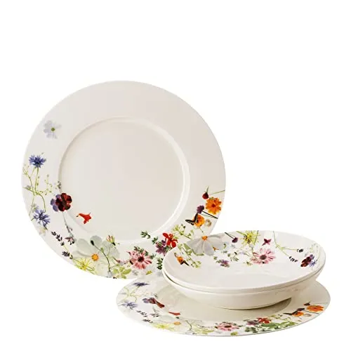Rosenthal Brillance Grand Air Geschirr-Set für 2 Personen - 4-teiliges Speise-Set aus hochwertigem Porzellan, ideal für stilvolle Dinner und besondere Anlässe.