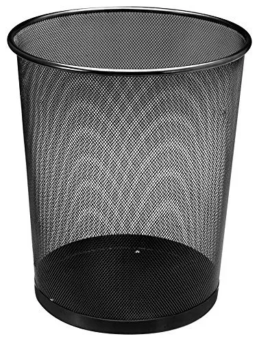 Spetebo Mülleimer Metall - 18 Liter - schwarz - Papierkorb aus Drahtgeflecht