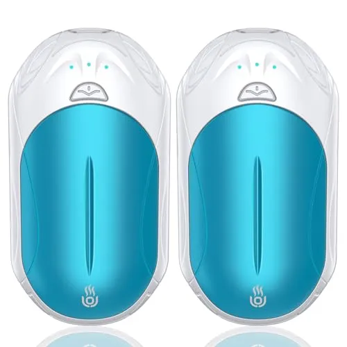 Handwärmer Elektrisch 2 Pack, OUTJUT Handwärmer Wiederaufladbar 6000mAh Tragbare Taschenwärmer USB Hand Warmers 3 Heizmodi Schnelles Aufheizen, Outdoor Sport, Golf, Camping im Winter