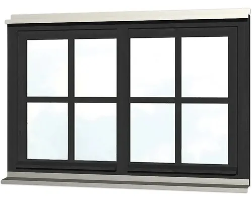 Doppelfenster SKAN HOLZ 132,4 x 82,1 cm anthrazit - Gartenhäuser Fenster aus hochwertigem Holz, stilvolles anthrazit für moderne Akzente und optimale Lichtverhältnisse.