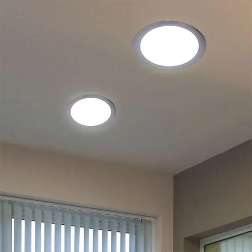 Einbaulampe Deckenlampe Deckenstrahler LED Wohnzimmerlampe chrom D 8,5cm 2er Set