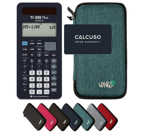 Texas Instruments TI-30X Plus MathPrint mit WYNGS Schutztasche - Wissenschaftlicher Taschenrechner mit hochauflösendem Display, ideal für Schule und Studium. Inklusive robuster Schutztasche für optimalen Schutz und sichere Aufbewahrung.
