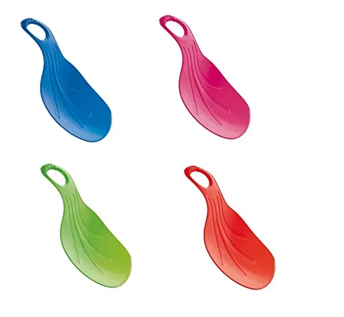 NEUSTANLO 4 Stück Porutscher Schneeflitzer Schneerutscher Po Rutscher Schlitten Bob mit Handgriff farblich Sortiert Edition 2