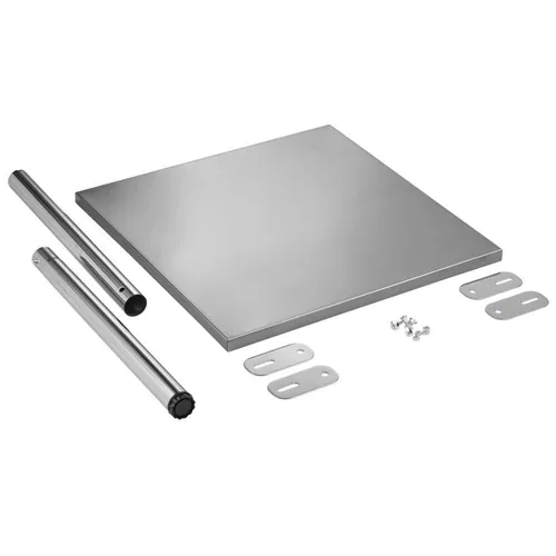 Edelstahl Eckboden für Outdoorküche - Arbeitsfläche für Campingküche - Zusatztisch aus hochwertigem Edelstahl, ideal für flexible Nutzung in der Gastronomie oder beim Camping, mit kompakten Maßen von 50,5 cm.