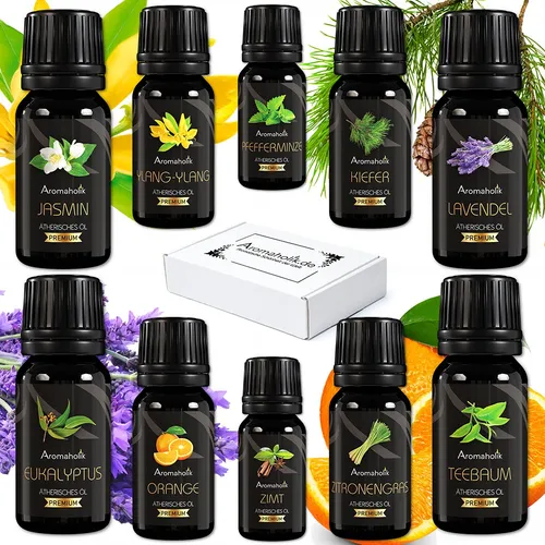 10er Entdecker-Set Ätherische Öle BIO 100% naturrein – Essential Oil Set 10×10ml