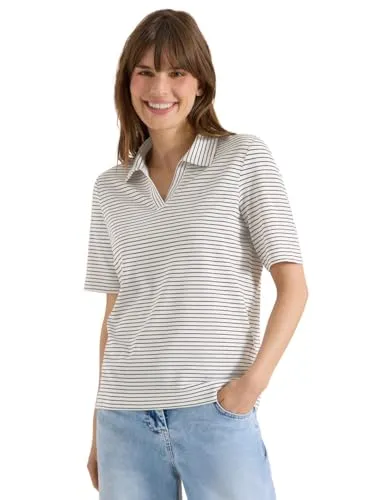 Cecil Damen Kurzarm Poloshirt mit Streifen von CECIL