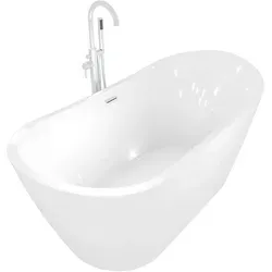 Freistehende Badewanne AcquaVapore F03 180x89cm mit Armatur AF02