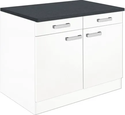 Optifit Unterschrank mit Schublade und Drehtür Salo214 BxTxH 100 x 60 x 84,8 cm weiß matt zerlegt HWSA U106-7+