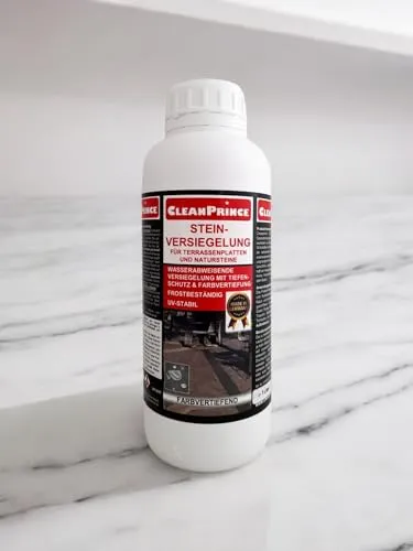 CleanPrince 1 Liter Steinversiegelung für Terrassenplatten und Natursteine farbvertiefend | CP400320 | Steinsiegel Marmor Granit Sandstein Terrazzo